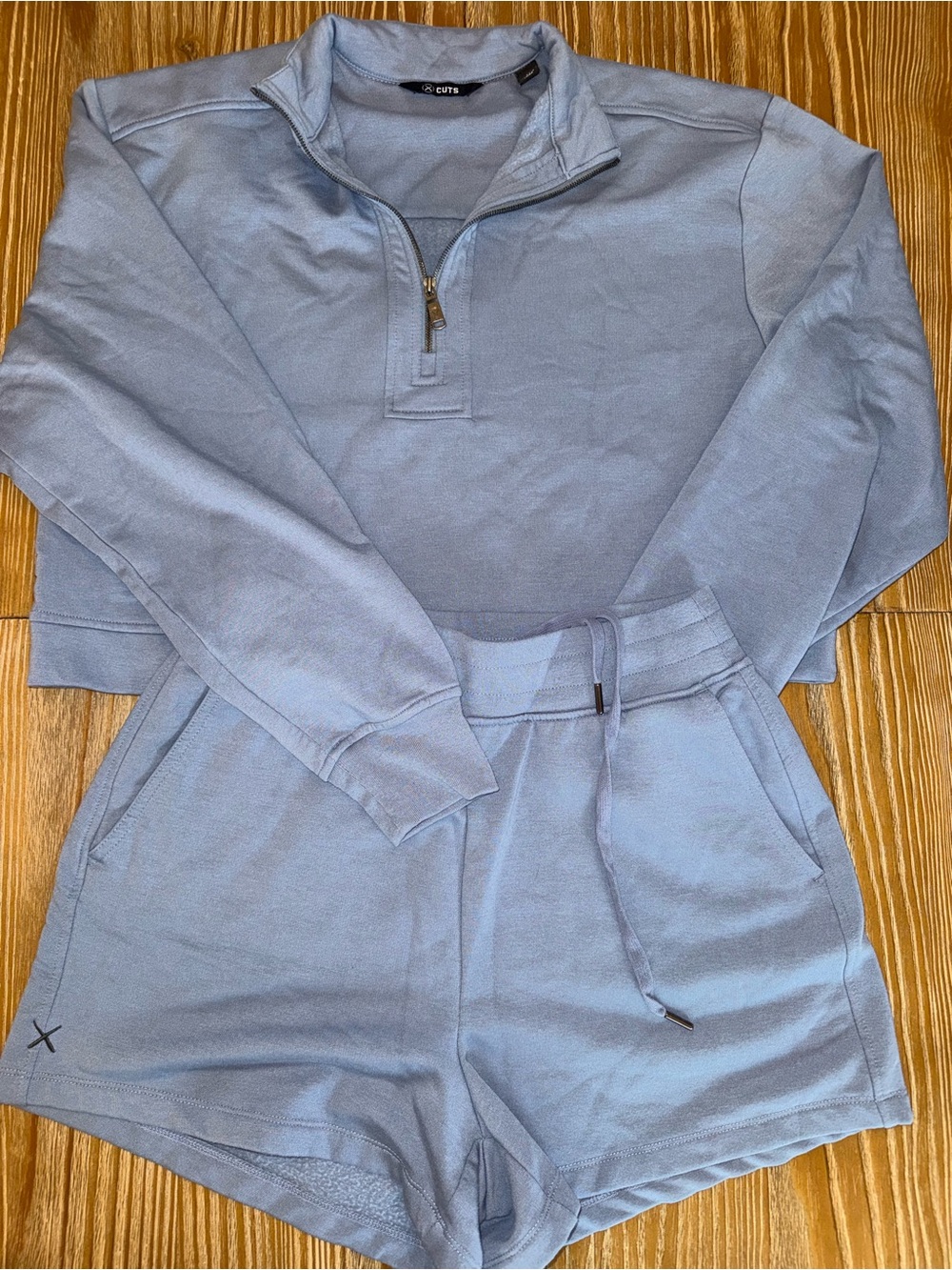Cuts Clothing Cropped Half-Zip Sweatshirt & Shorts Set
